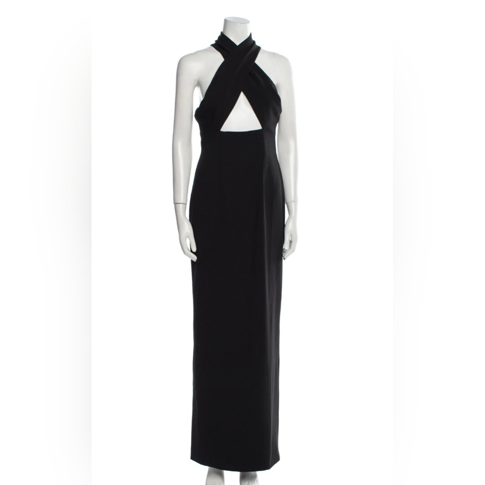 Solace London Black Dress Halterneck Size 4